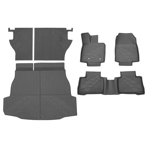 powoq Floor Mat Compatible with 2026 Toyota RAV4 Floor Liner (NOT for PHEV/Subwoofer) TPE Backrest Trunk Mat Replacement for 2026 Toyota RAV4 Accessories (Trunk Mat+Backrest Mat+Floor Mats) - size: Compatible with Toyota RAV4| 2026