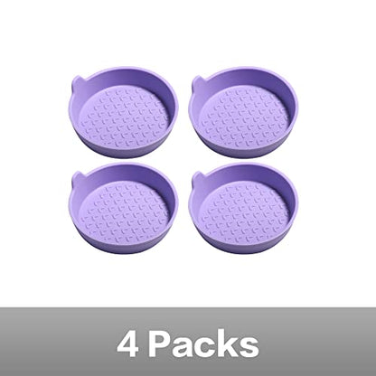 4 Packs Silicone Car Cup Holder Coasters,Car Coasters for Cup Holders,Universal Removabl Vehicle Cup Holder Coasters for Most Cars, Trucks, RVs (Purple) - color: Purple