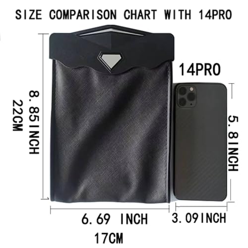 Smart LED Car Trash Can Waterproof Garbage Bag Passenger Side Artificial Leather Storage Pocket Leak Proof Reusable Traveling Portable Offices Toilet Garbage Cans Back Seat Hanging (Black-1pack) - color: Black-1pack