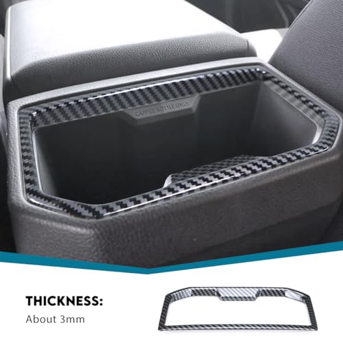 INTGET Rear Cup Holder Panel Cover for 2024 2025 2026 Toyota Tacoma Accessories/2025 2026 4Runner ABS Plastic Interior for Tacoma SR/SR5/TRD PreRunner/Sport/Off-Road (Carbon Fiber, Rear Cup Holder) - size: Rear Cup Holder Panel Cover