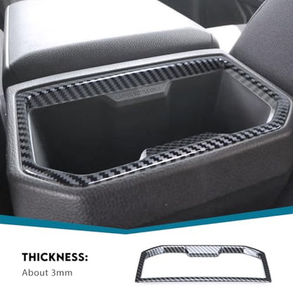 INTGET Rear Cup Holder Panel Cover for 2024 2025 2026 Toyota Tacoma Accessories/2025 2026 4Runner ABS Plastic Interior for Tacoma SR/SR5/TRD PreRunner/Sport/Off-Road (Carbon Fiber, Rear Cup Holder) - size: Rear Cup Holder Panel Cover