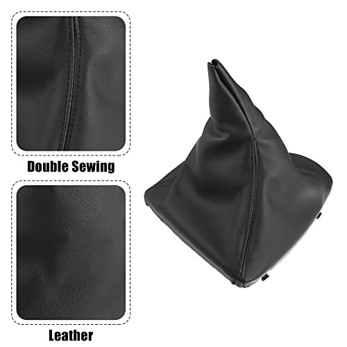 X AUTOHAUX Shift Boot Cover Gear Shift Knob Handbrake Gaiter Boot PU Leather for BMW E90 E91 E92 E93 3-Series 328i 335i for Manual Shifter