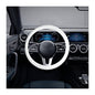 Car Silicone Steering Wheel Cover, Soft Anti-Slip Auto Steering Wheel Protector Fit 14 Inch, Universal Vehicle Interior Accessories for Cars, SUVs, Trucks, and Vans (White)