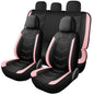 HChengkikz Pink Seat Covers, Breathable and Sport Seat Covers, Anti-Slip Universal Fit Car Seat Covers Full Set for Cars Sedans SUV and Truck (Full Seat, Black+Pink)