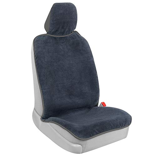BDK UltraFit Waterproof Towel Seat Covers for Cars - 1 Piece Washable Cloth Car Seat Cover Towels Front Seats - Sweat Seats Protector for Gym, Swimming, Surfing, Running - Universal Fit for Most Cars - color: Gray Trim, size: 1 Piece Front Seat Cover