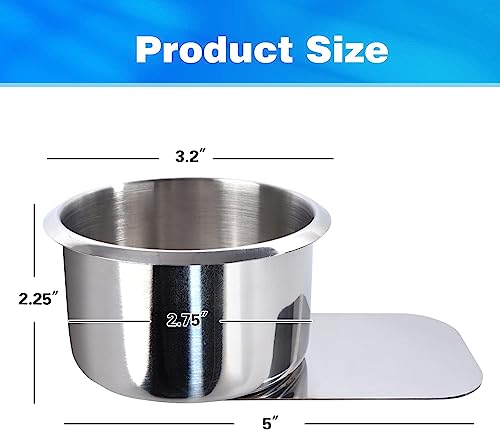 GSE Games & Sports Expert Stainless Steel Cup Holder, Drop-in Cup Holder for Casino Poker Tables, Work Desks, Boats, RVs, Cards & Trucks (Slide Under) - color: Small, style: 2-Pack
