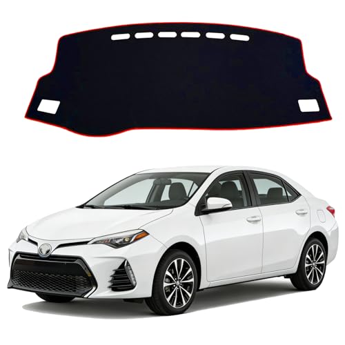 Dash Cover for Toyota Corolla 2014 2015 2016 2017 2018, Dashboard Cover mat Custom fit for Toyota Corolla 2014-2018,Protective Dashboard Accessory (Red Edge) - color: Corolla 2014-2018 Red edge