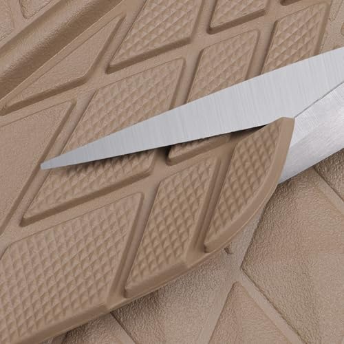 CAR PASS Beige Rubber Car Mats, All-Weather Floor Mats Full Set Durable Anti-Slip 3D Rhombus Waterproof Automotive Pad Trim to Fit Liner Universal Fit for Sedan SUV Truck Van, 4 Pcs All Beige Rubber - color: Beige