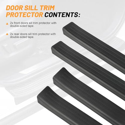 Door Sill Protector, Anti-Scratch Car Door Protection Compatible with Toyota RAV4 Hybrid, RAV4 Prime, RAV4-4 Door Set, Black