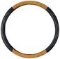 BDK Motor Trend Ergonomic Heavy Duty Large Steering Wheel Cover for Trucks Big Rigs Bus 18" Inch Large Steering Wheel, Light Wood with Black Leather Grip, Improve Grip Anti-Fatigue for Long Drives - color: Light Wood / Black
