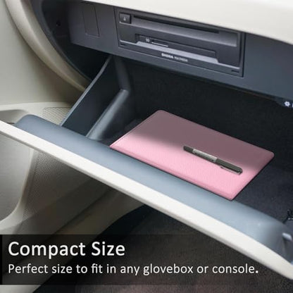 FINPAC Car Registration and Insurance Card Holder, Vehicle Glove Box Card Organizer Wallet Automobile Accessories for License - color: Pink