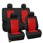 FH Group Universal Fit, Full Set Neoprene Car Seat Covers for Low Back Front Seat Covers, Solid Back Seat Cover, Washable Seat Cover for SUV, Sedan, Van, Red - color: Red/Black