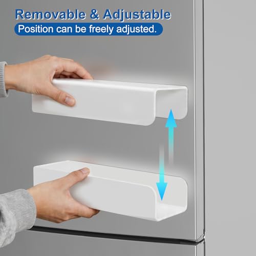 Adjustable Magnetic Glove & Tissue Box Holder, Wall Mount Dispenser for Gloves, Wipes & Tissues, Multi-Purpose Organizer for Kitchen, Laundry, Garage & Workshop, White