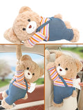 Cute Car Tissue Holder Accessories Animal Teddy Bear Funny Plushie Plush Hanging Tissue Cover Box in Car Decorative Tissue Storage for Home Bathroom Bedroom Office - style: Bear/Pink