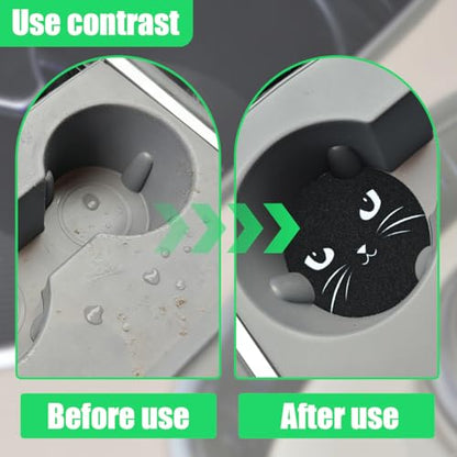 Craedli 2PCS Car Coasters for Cup Holders, 2.68 Inch Cat Cup Holder Insert Coaster Anti Slip Rubber Mat, Universal Embedded Decorative Car Cup Mat for Cars, Trucks, SUVs Interior(Eyes) - size: Eyes