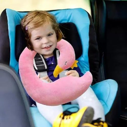 Car Travel Pillow for Kids Car Seat Pillow Cute Cartoon Travel Pillow Cushion Breathable Head and Body Support Pillow for Sleeping Travel Neck Rest Car Seat Pillow Long Journey&Road Trip - color: Pink Swan