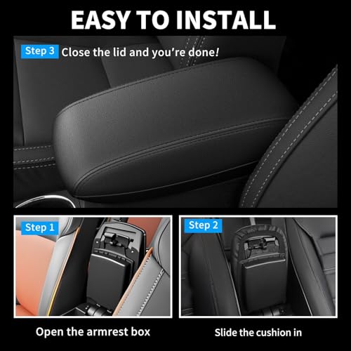 Center Console Armrest Cover Compatible with Toyota Corolla 2014-2019 Accessories, Premium Leather Arm Rest Cover Pad, Car Middle Console Cover (Black) - size: 2014-2019 Toyota Corolla