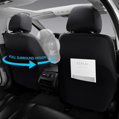 Full Coverage Leather Car Seat Covers,Waterproof Seat Covers for Cars,SUVs Pick-up Truck, Car Seat Cushion,Car Seat Protector,Front Seat Cover,Black Seat Cover with 2 Seats
