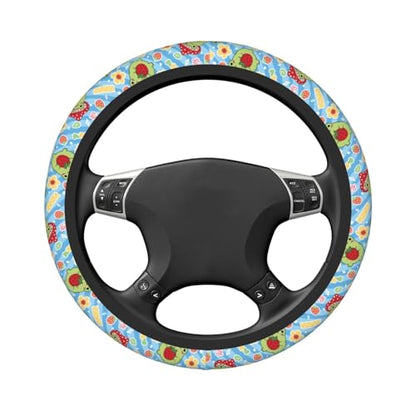 Happy Frog Elastic Steering Wheel Cover Non-Slip Breathable Steering Wheel Protector Fit Auto, SUVs, Truck - color: Happy Frog