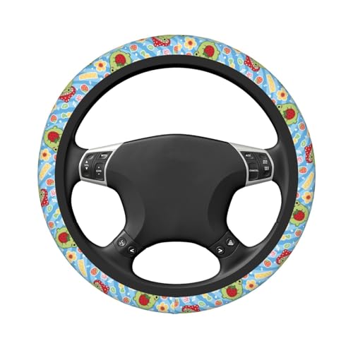 Happy Frog Elastic Steering Wheel Cover Non-Slip Breathable Steering Wheel Protector Fit Auto, SUVs, Truck - color: Happy Frog