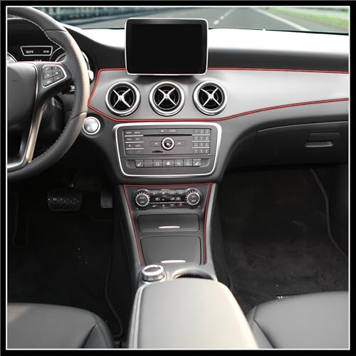 Car Interior Gap Door Edge Trim Strip Line Chrome Red 8m 26.25ft Durable Material