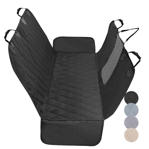 VIVAGLORY Dog Seat Cover Easyhammock Dog Hammock, Seat Cover for Car SUV & Truck, Back Backseat Split Hair Resistant Protector for Pet, Large, Black - color: Black, size: Large (width 56")