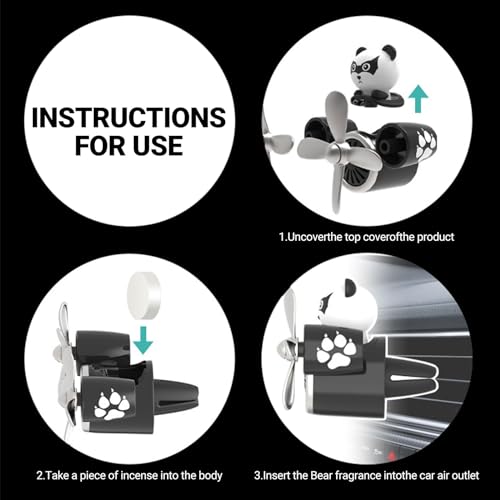 Car Air Freshener Pilot Twin Rotating Propeller, Cute Auto Fan Diffuser Air Outlet Car Vent Clip Fresheners, in-vehicle Fun Rotating Accessories Automotive Air Fresheners Decoration