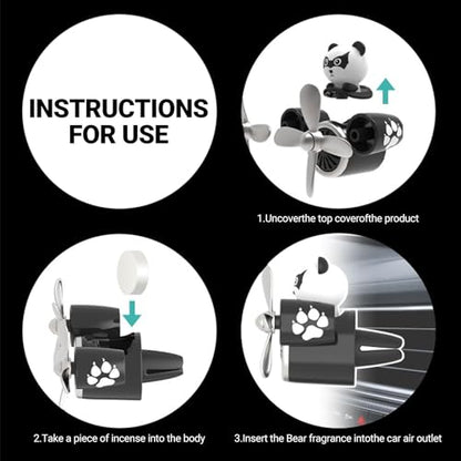Car Air Freshener Pilot Twin Rotating Propeller, Cute Auto Fan Diffuser Air Outlet Car Vent Clip Fresheners, in-vehicle Fun Rotating Accessories Automotive Air Fresheners Decoration