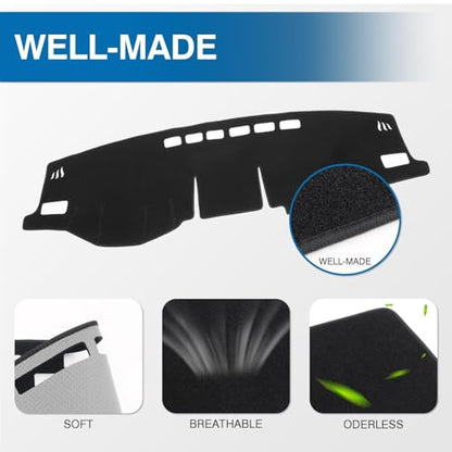 KUST Black Dash Cover Mat for Toyota RAV4 2019-2025 Left Hand Driving Non-Slip Dashboard Cover Interior for RAV4 Accessories Custom Fit Dash Mat Sunshade Windshield Glare - size: 62.2''×14.8'' (Toyota RAV4 19-25)