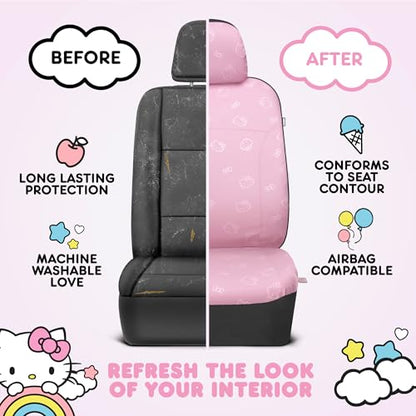 Carbella Hello Kitty Car Seat Covers - Cute Pink Seat Covers, Car Accessories Gift Hello Kitty Accessories 2pc Pink Car Seat Covers - color: Seat Covers Leather-Pink, style: Hello Kitty