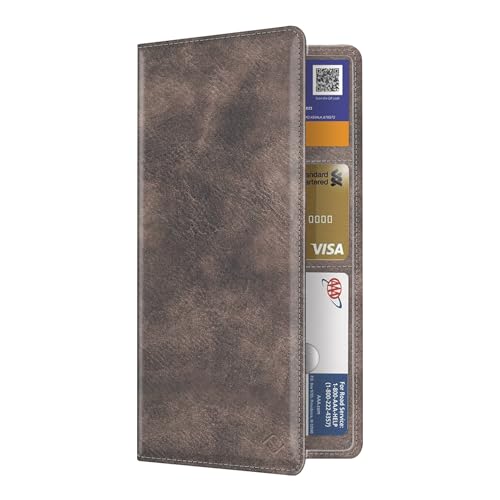 FINPAC Car Registration and Insurance Card Holder, Vehicle Glove Box Card Organizer Wallet Automobile Accessories for License - color: Grey
