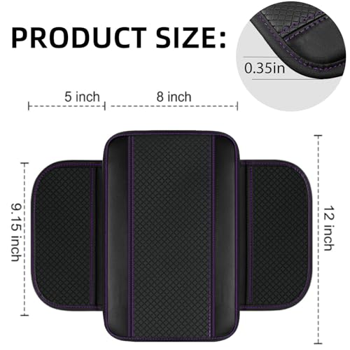 NBTEPEM 6 PCS Car Steering Wheel Cover Set, Microfiber Leather Steering Wheel Covers Universal 14.5-15 inch, Center Console Cover, Seat Belt Cushion, Cup Holder Coaster, Car Accessories Set Purple - color: Black with purple, size: Steering Wheel Cover Set