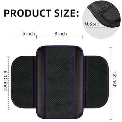 NBTEPEM 6 PCS Car Steering Wheel Cover Set, Microfiber Leather Steering Wheel Covers Universal 14.5-15 inch, Center Console Cover, Seat Belt Cushion, Cup Holder Coaster, Car Accessories Set Purple - color: Black with purple, size: Steering Wheel Cover Set