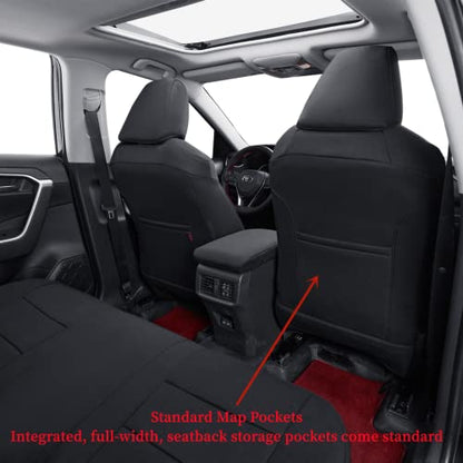 Custom Seat Covers Compatible with Select Toyota RAV4 Hybrid 2016 2017 2018 Models (Black,Full Set) - color: Black, size: 2016-2018 Hybrid only