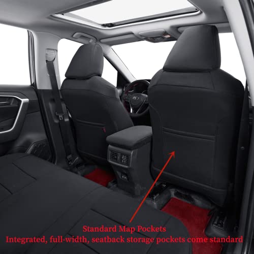 Custom Seat Covers Compatible with Select Toyota RAV4 Hybrid 2016 2017 2018 Models (Black,Full Set) - color: Black, size: 2016-2018 Hybrid only