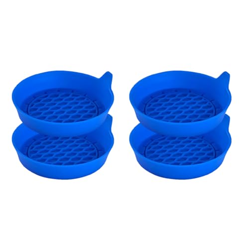 4PCS Car Cup Holder Coasters, Silicone Non-Slip Recessed Automotive Cup Mats, Vehicle Interior Insulation Drink Insert Pads Decor Accessories, Universal for SUV Truck Van (Blue) - color: Blue