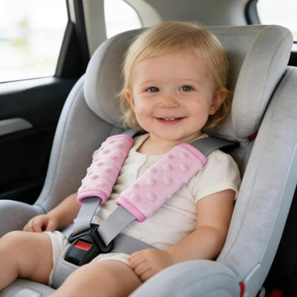 2 Pack Car Seat Strap Pads for Babies, Soft Car Seat Shoulder Strap Covers for Baby Child Kids, Pink - color: Pink