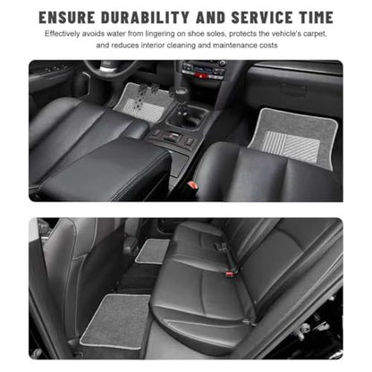 Sun Walker 4 PCS Car Floor Mats, Waterproof Anti-Slip Front & Rear Car Carpets with Driver Heel Pad, All Weather Floor Protective Pads Universal for SUVs Trucks Sedans Vans (Gray) - color: Gray