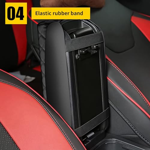 AOMSAZTO Center Console Cover Customized Armrest Cover Compatible with 2015-2019 Hyundai Sonata, Soft Cozy Leather Arm Rest Covering for Car, Well-Make Durable Console Cushion Pad - color: black-1