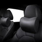 2 Pack Car Leather Neck Pillow, Neck Rest Cushion， Memory Foam and Breathable Removable Cover, Stress-reducing, Anti-Fatigue (Black 2 Pack)