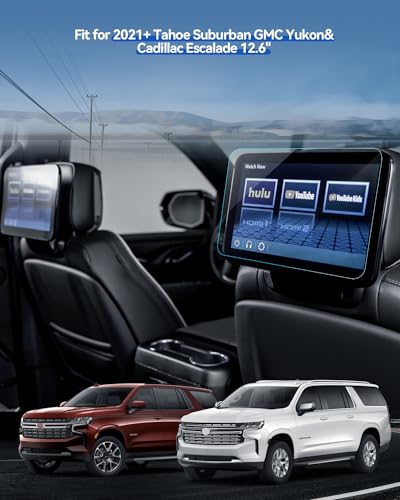 Suburban Matte Screen Protector for 2021-2026 Chevy Tahoe Suburban & GMC Yukon Denali Accessories 12.6 Inch TV DVD Rear Seat Media Protector Tempered Glass-2PCS