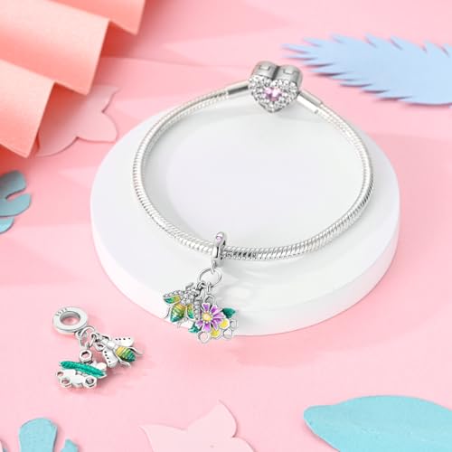 NARMO Charms for Bracelets 925 Sterling Silver Star Dangle Charms Car Keys Lipstick Dangle Charm Beads for Women Bracelets Necklace - color: Honeycomb