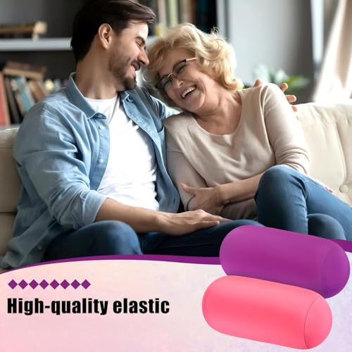 Geelin 2 Pcs Micro Bead Roll Pillow 11.8 x 6.3 Inch Soft Bolster Cylindrical Pillow for Sleeping Home Travel Neck Head Back Support Rest(Purple, Pink) - color: Purple,pink
