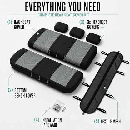 FH Group Rear Set Travel Master Car Seat Covers - Universal Fit, Split Bench Rear Seat, Washable, for SUV, Sedan, Gray - color: Gray, style: Rear Set