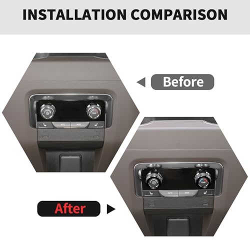 RT-TCZ Center Console Switch Knob Button Cover AC Radio Switch Knob Cover Trim Interior Accessories for Chevrolet Chevy Tahoe 2024 2025,7PCS (Black) - color: Black