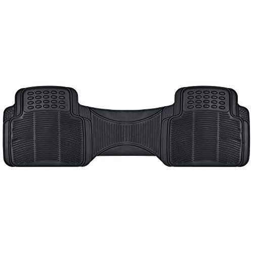 BDK Heavy Duty Rugged Ridged Complementary Rubber Rear Floor Mats Liners, All Weather Protection, Designed for Trucks Cars Sedan SUV