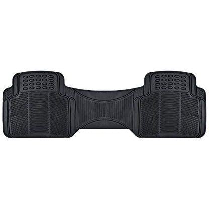 BDK Heavy Duty Rugged Ridged Complementary Rubber Rear Floor Mats Liners, All Weather Protection, Designed for Trucks Cars Sedan SUV