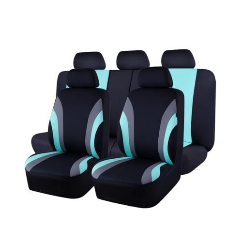 Car Seat Covers Full Set, Sports Breathable Mesh Vehicle Front ＆ Rear Seat Protectors, Automotive Interior Protection Accessories, Universal Fit (Mint Green) - color: Mint Green, size: 9PCS