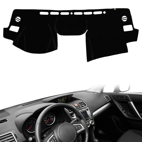 AUQDD Dashboard Cover Mat Fit for 2014 2015 2016 2017 2018 Su-baru Forester, Black Flannel Dash Mat, Anti-Glare, Anti-Reflection, No Peculiar Smell - Not Fit w/HUD Models - color: Black, size: Fit For 14-18 Su-baru Forester