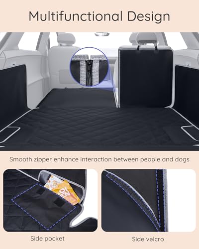 SUV Cargo Liner Waterproof Scratch-Resistant for Dogs Pet Trunk Mat with Non-Slip Bumper Flap Protector Heavy-Duty Cover for Sedans SUV